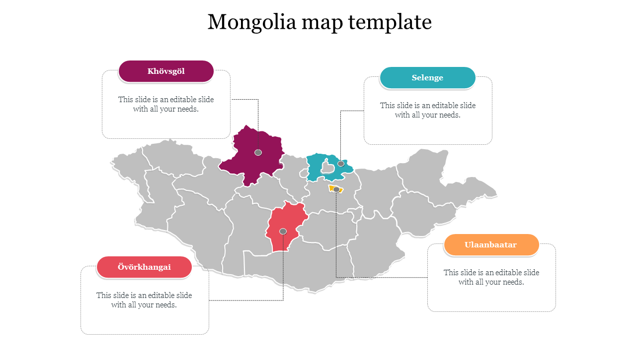 Mongolia map template 